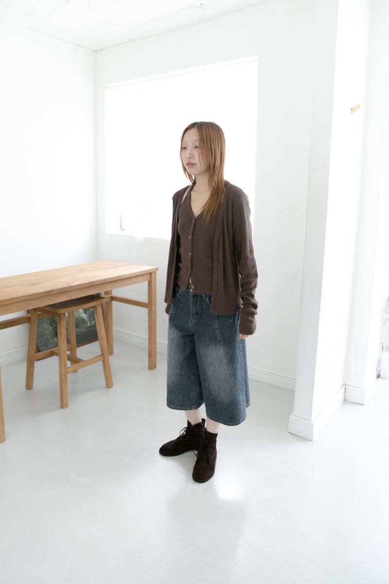 dark blue bermuda pants(S-M)