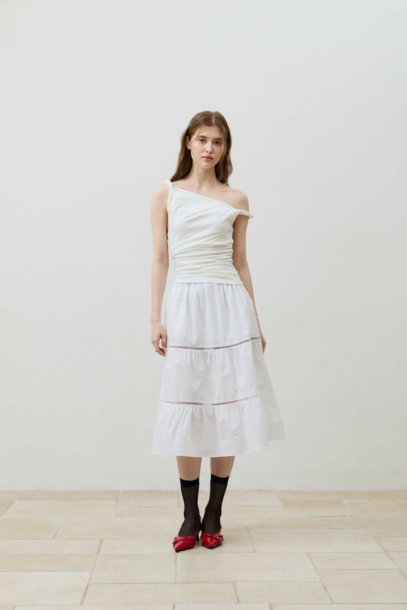 COS TWISTED SHIRRLING TOP / IVORY