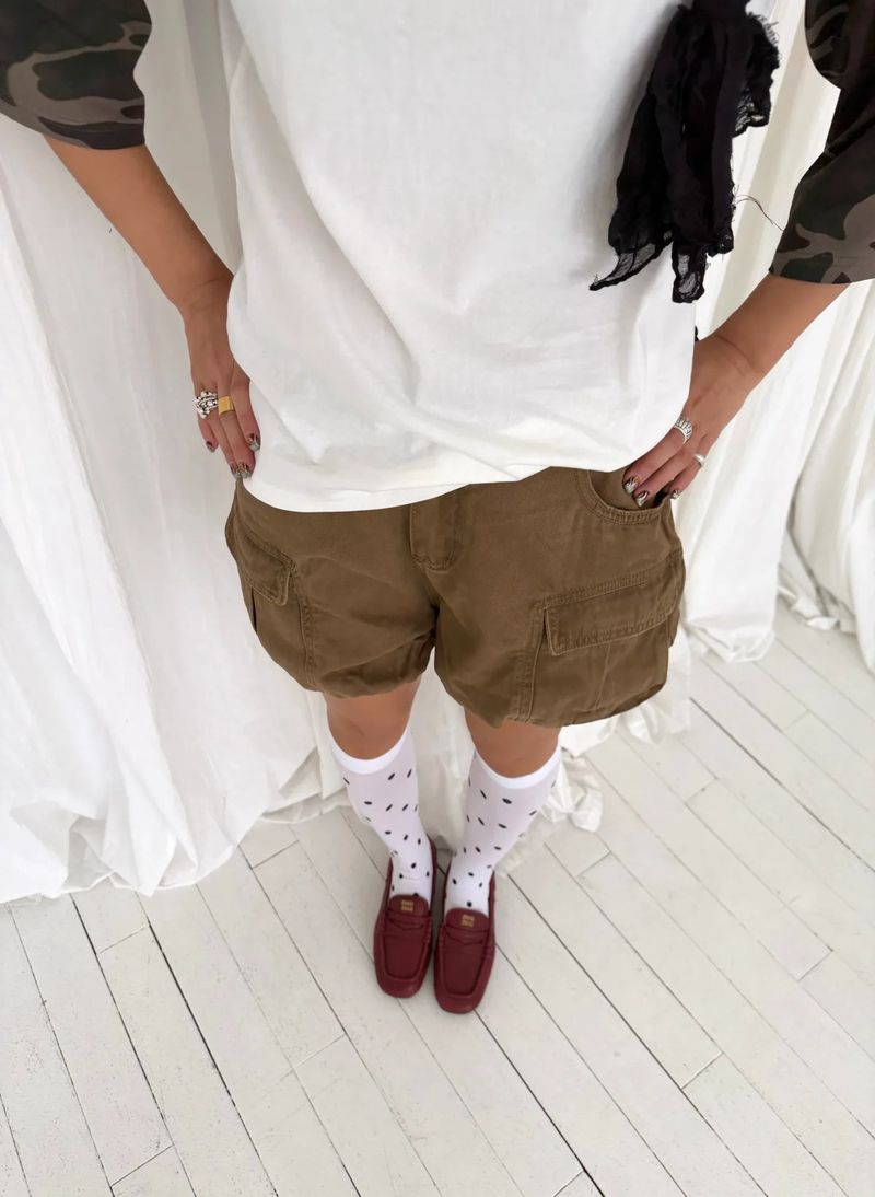 Pumpkin cargo short pants(2c)