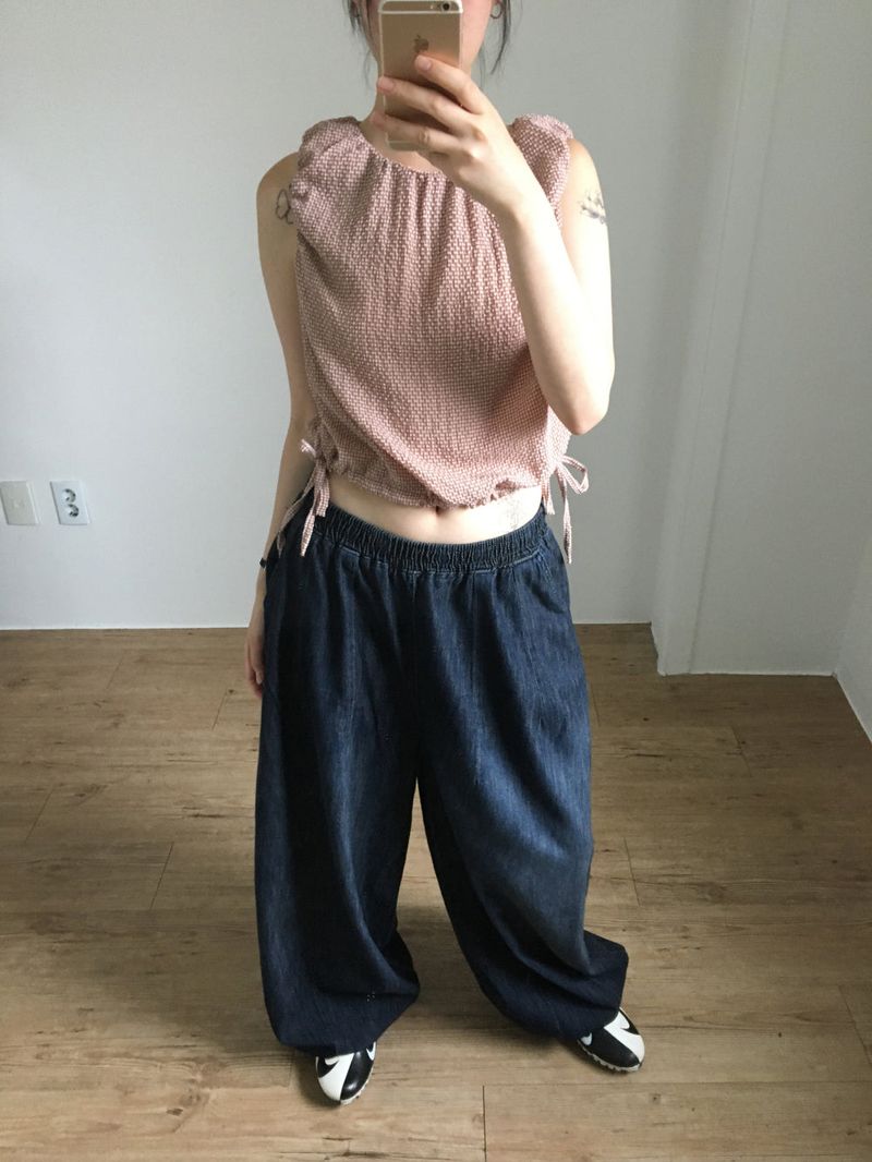 Hooded Balloon Denim Pants (2color)