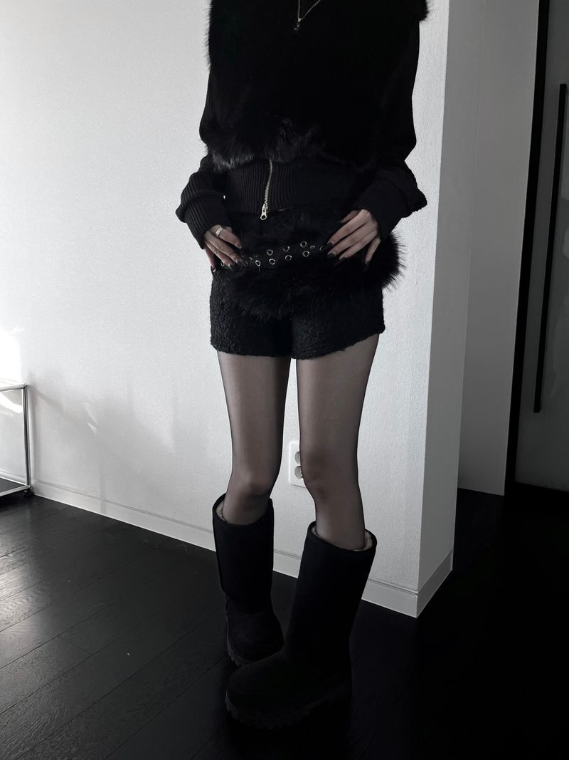 mohair micro short pants (2color)