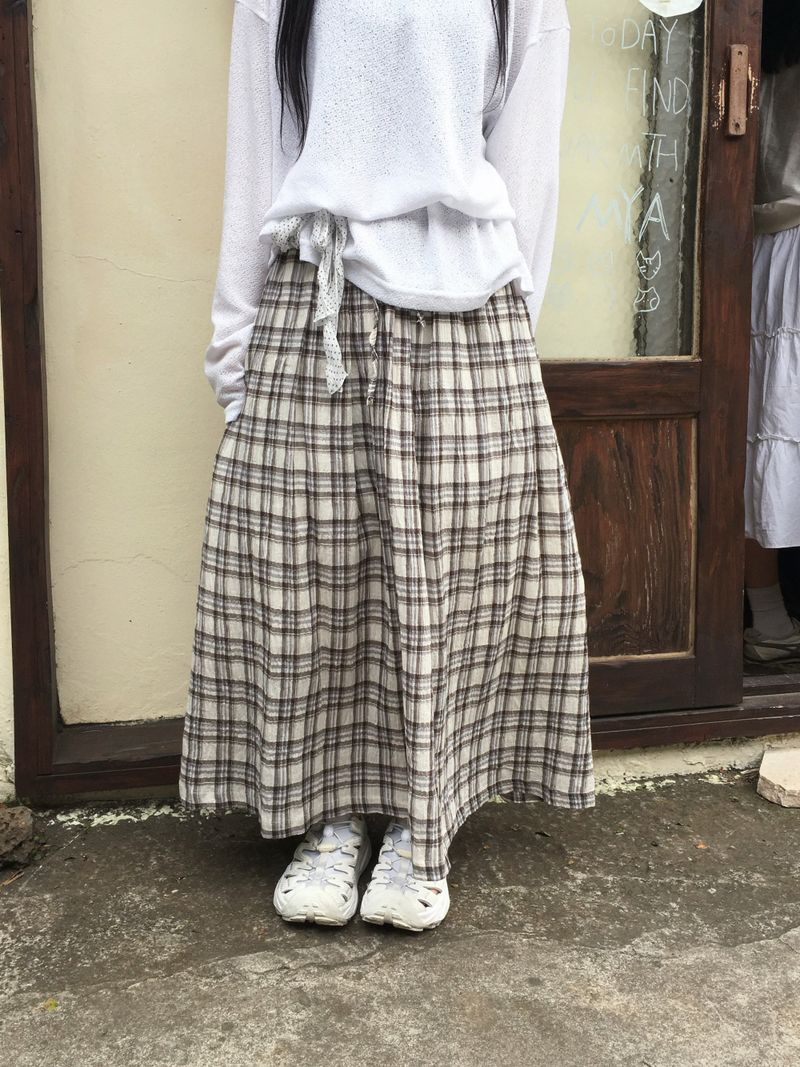 RITCORE（リットコア）の「Maple Check Banded Shirred Skirt (3c)（Skirts）」