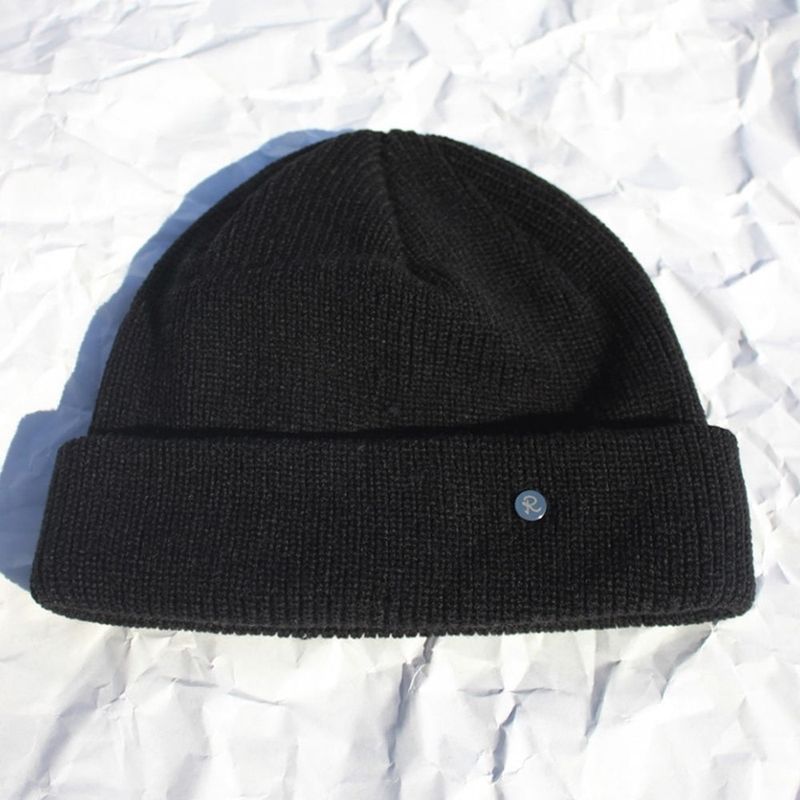 denim patchwork watch cap (black)