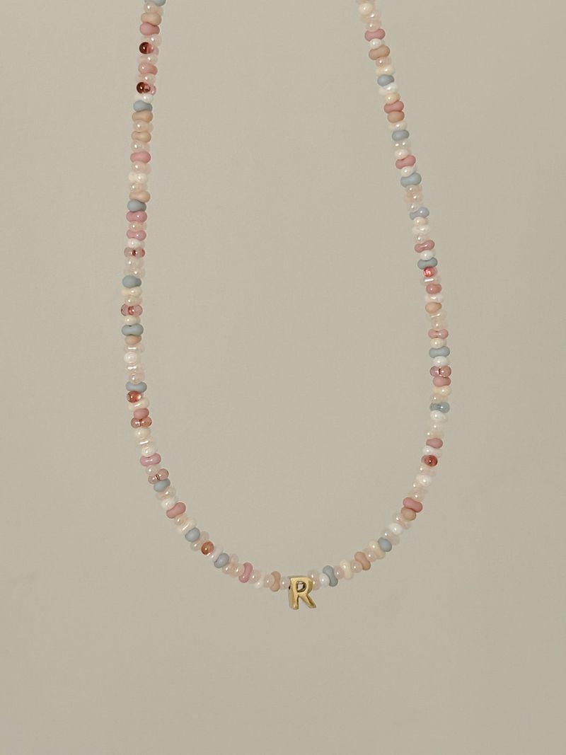 Baby Cloud Beads Initials Necklace