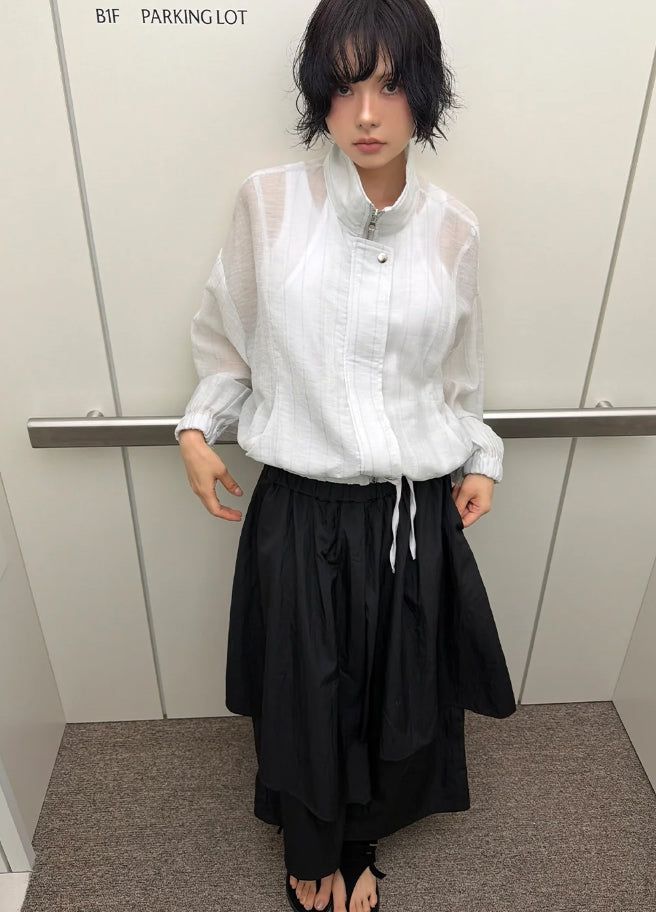 SHEER HIGH-NECK JUMPER