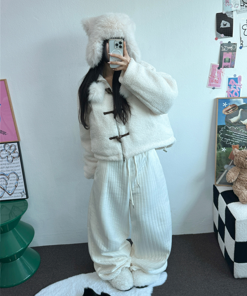 TEDDY CURLY🤎CUTIE PETIT ZIP UP 🤎🧸🐏3COLOR
