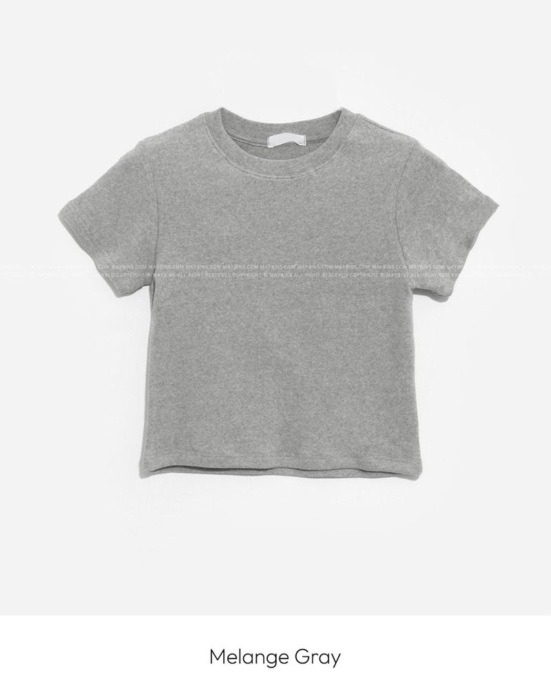Fleece Crop Short Sleeve T-Shirt