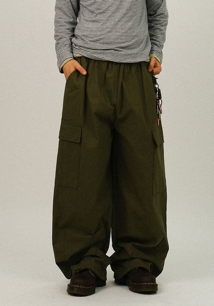 SEMIKAJI（セミカジ）の「AU ウォッシュド ストリング カーゴパンツ（パンツ）」