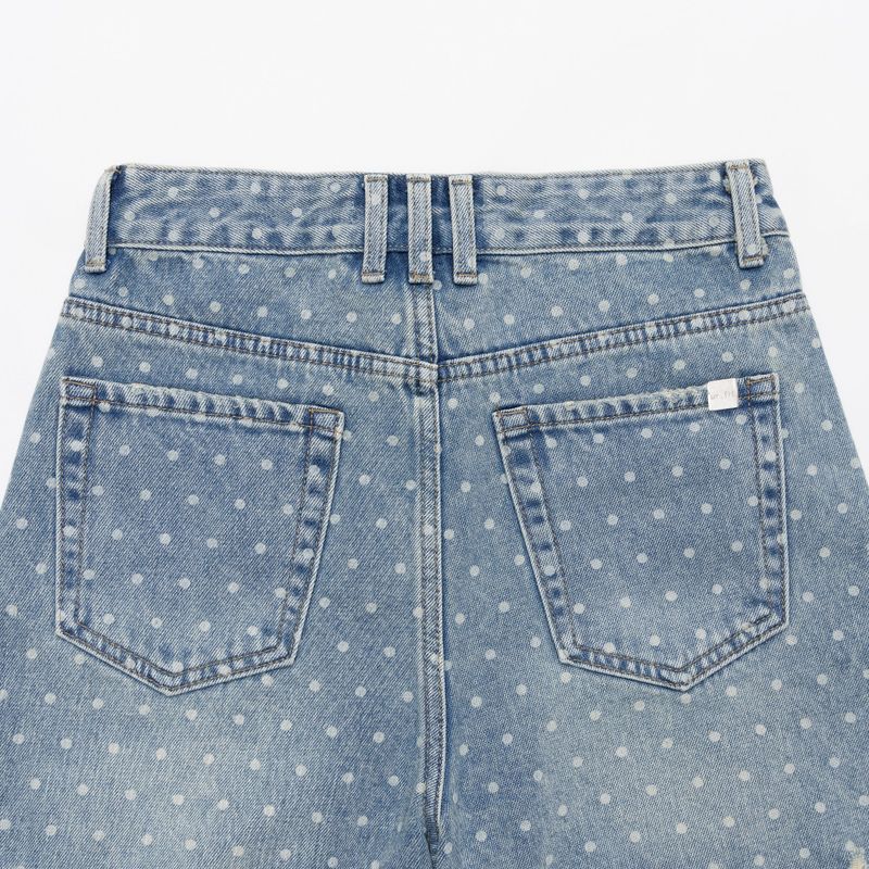 4 PART DESTROYED DOT DENIM PANTS code 21102