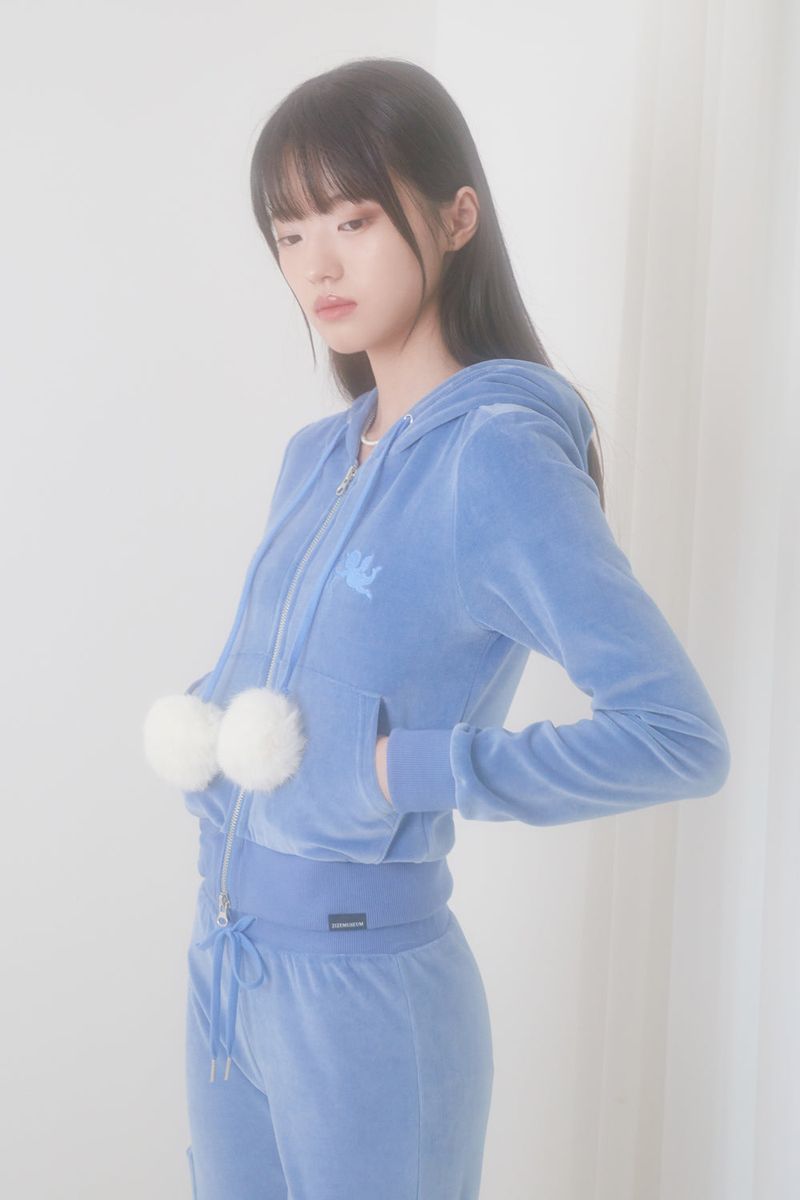 VELVET BING BONG TRAINING HOODY (BLUE)