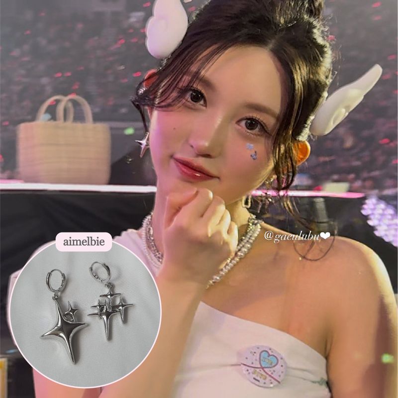  [Aespa Karina, IVE Gaeul Piercing] Sparkle Sparkle Huggies Piercing