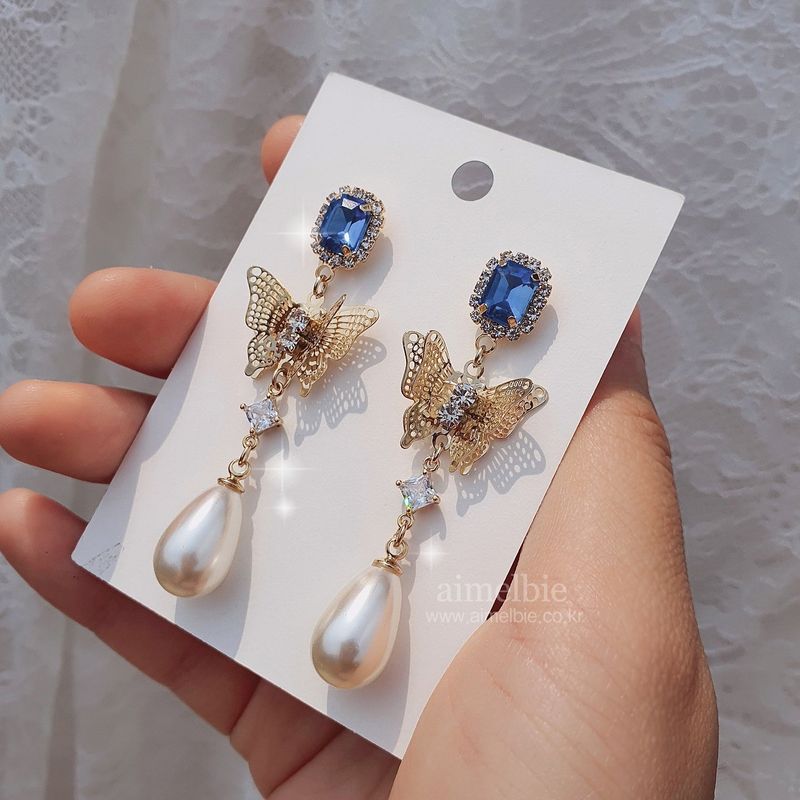 Blue Butterfly Queen Earring
