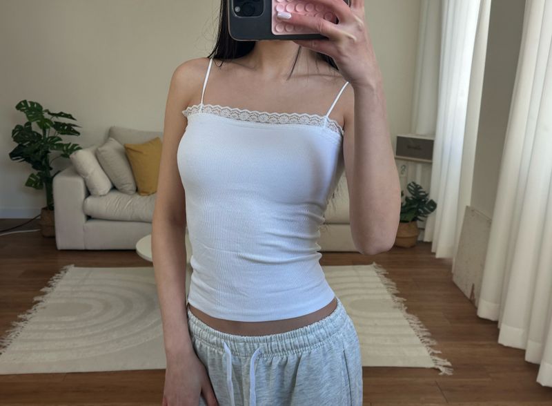 rose lace cap sleeveless