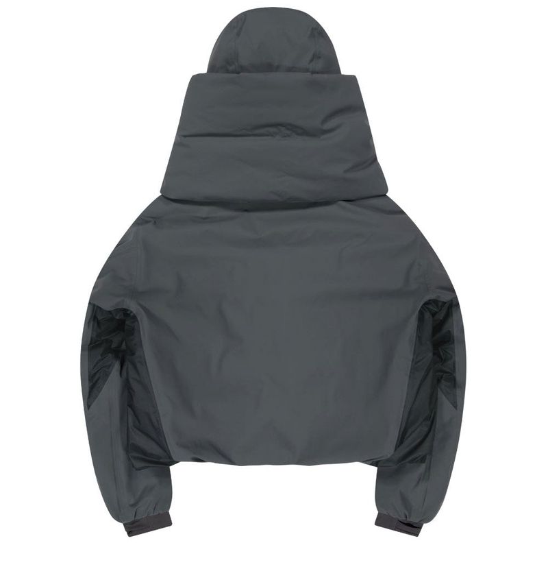 Detachable Muffler Down Jacket / Charcoal