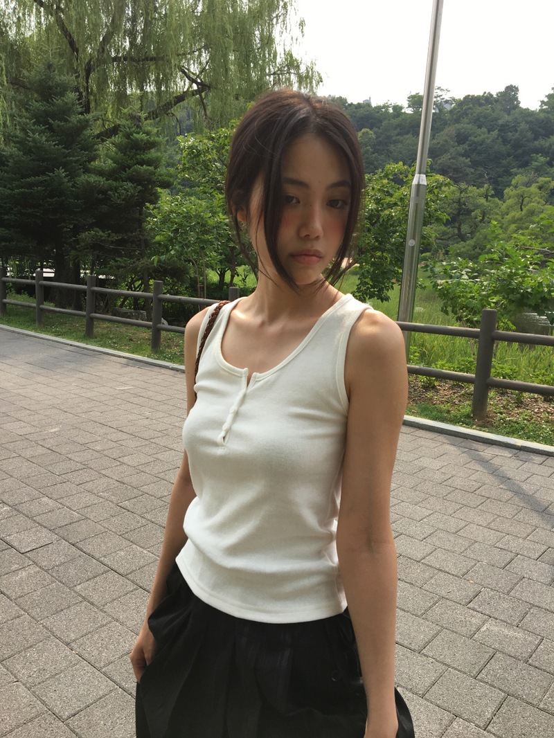 ログヘンリーネックスリーブレストップス (5color)