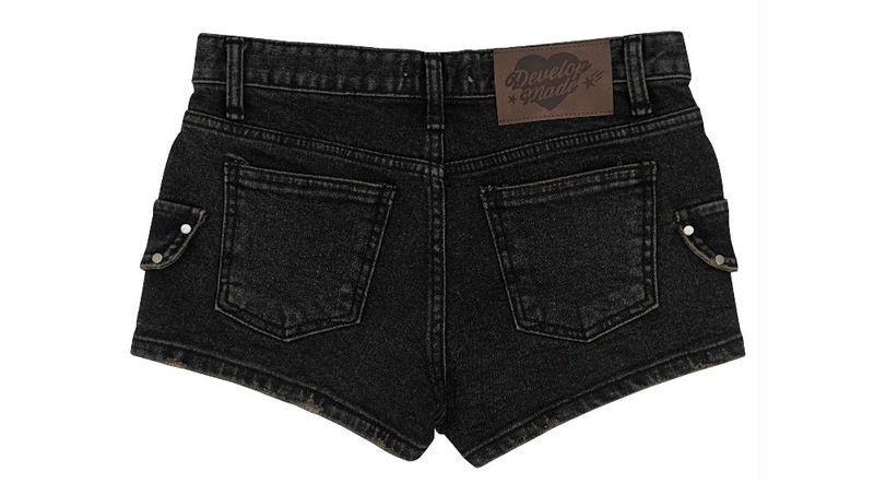 summer black cargo short pants
