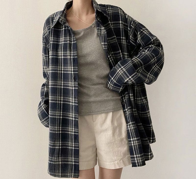 Lue Loose Fit Checkered Shirt