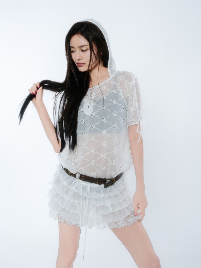 LACE HOODIE DRESS