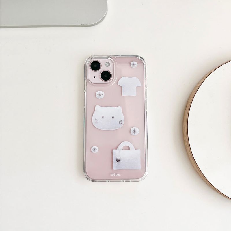 [MADE] silver cat jelly hard case