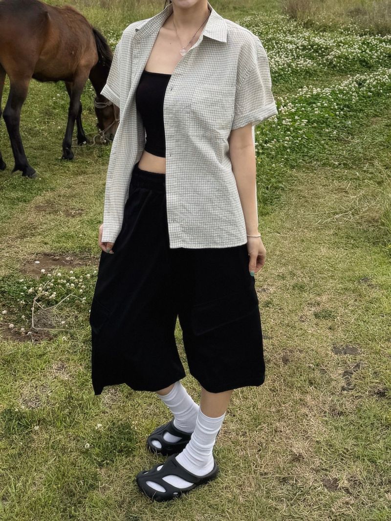 [Feature] Como Slack Cargo Bermuda Pants (3c)