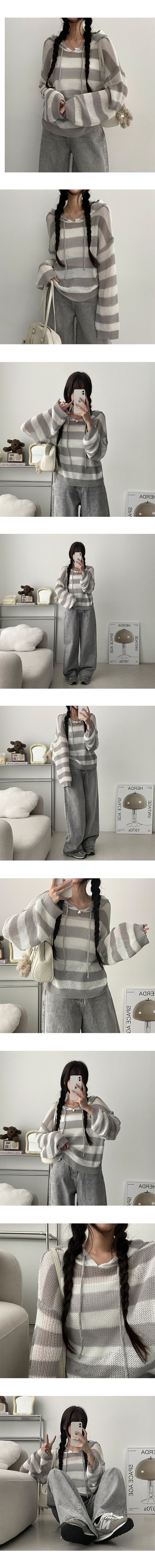 Brins Stripe Hooded Knitwear