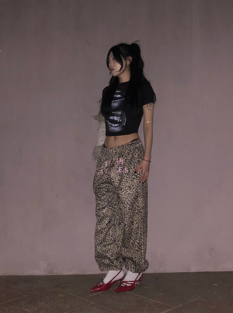 (2 Type) Patterned Wide Sweatpants