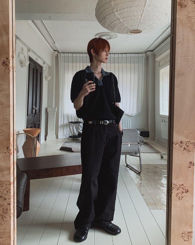Robed Quad Pocket Wide Cotton Pants