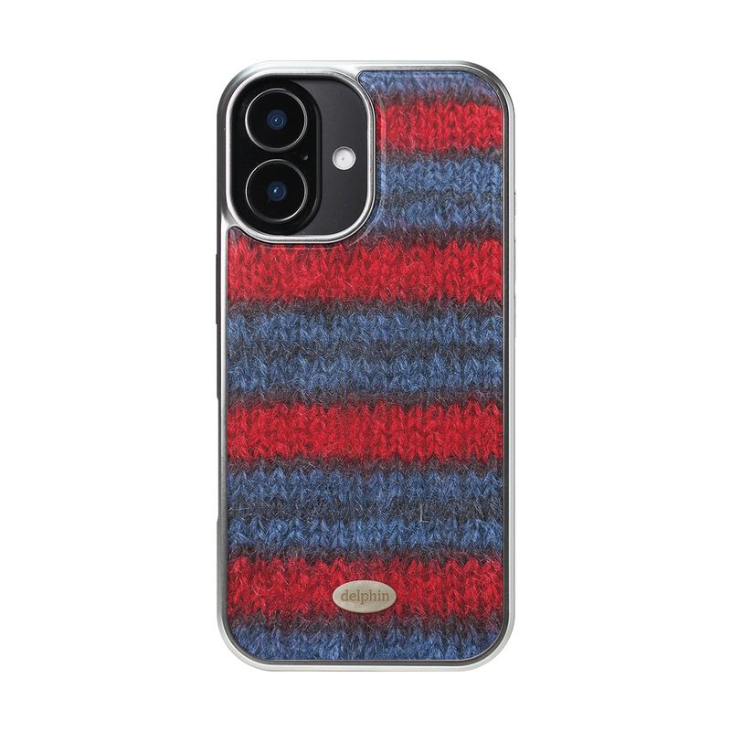 MOHAIR STRIPE SILVER EPOXY CASE _ BLUE