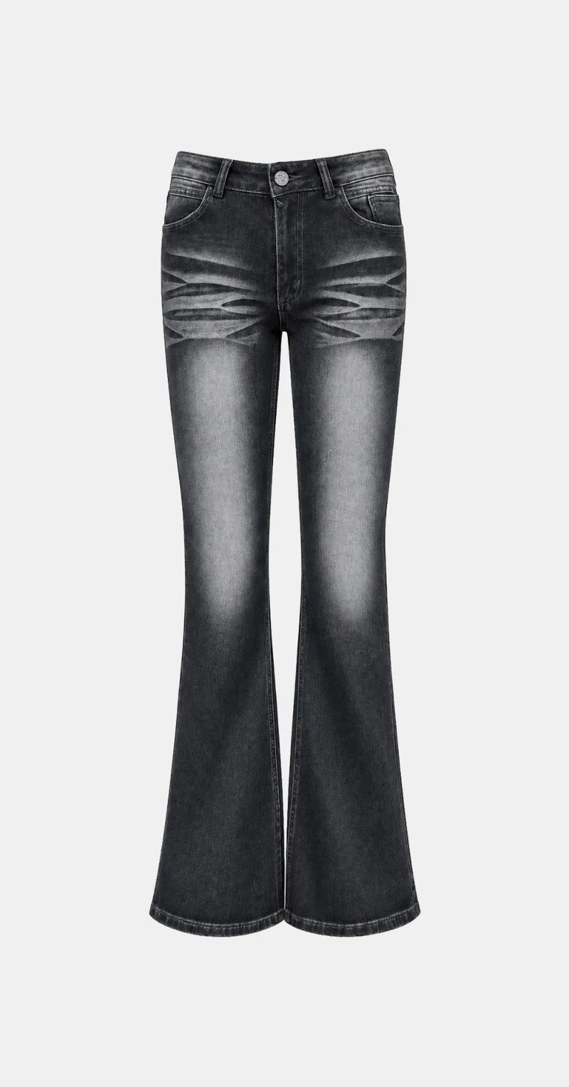 Vintage Washed Bootcut Denim Jeans