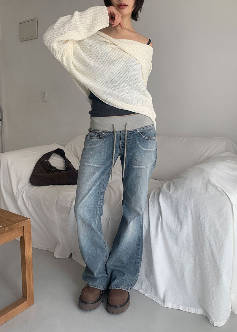 WASHING BANDING FLARE DENIM