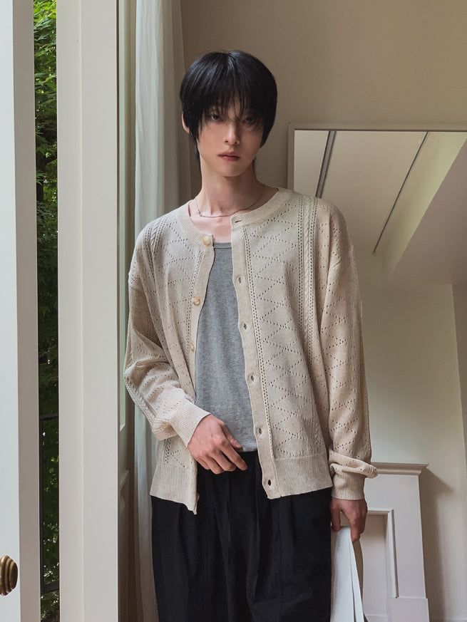 2PLAN（ツープラン）の「Ropi Punched Linen Knit Cardigan（Tops）」