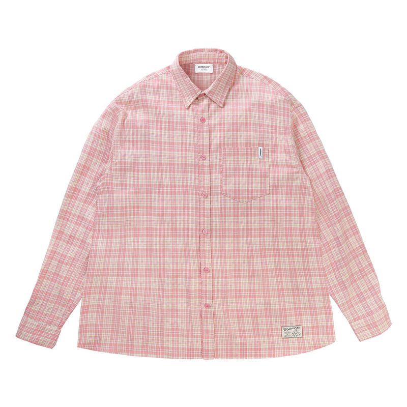RABBIT LABEL CHECK SHIRTS (PINK)