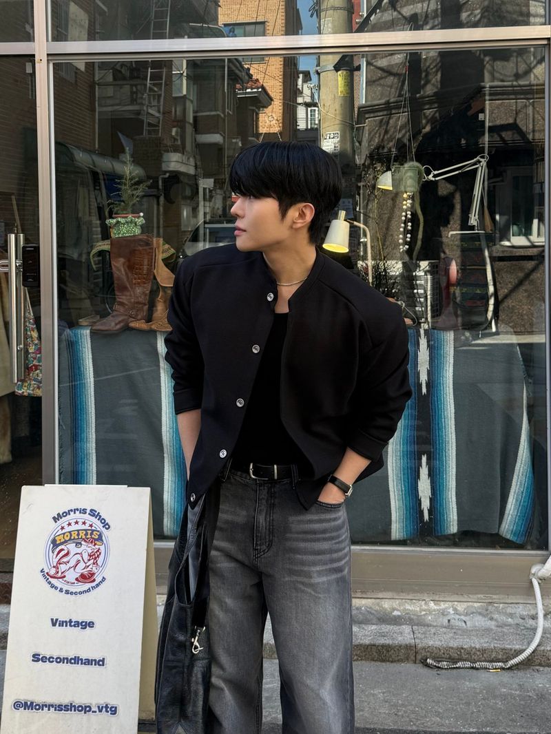 League wool crop cardigan jacket