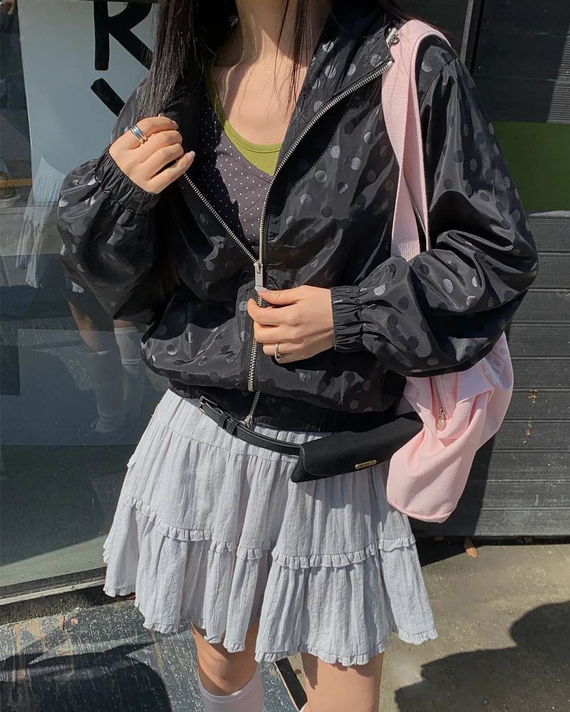 [ORIGINAL] Shimmer Dot Hooded Windbreaker