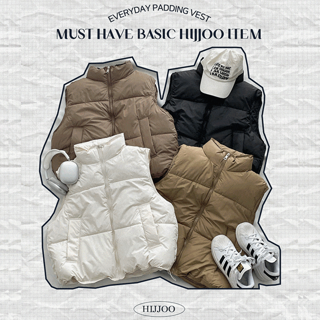 hijjoo（ハイチュー）の「Day String Oversized Fit Padded Vest（Jackets/Outerwear）」
