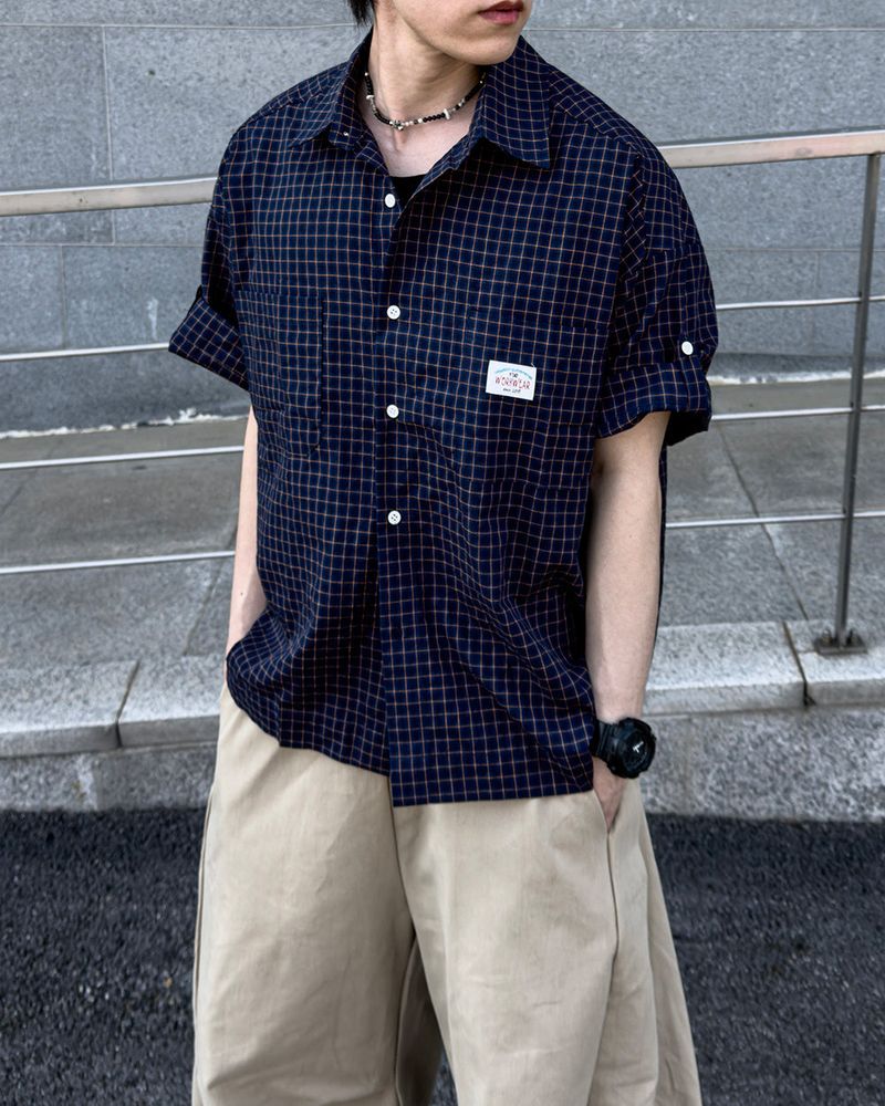 Mirel Check Roll-Up Half Shirt