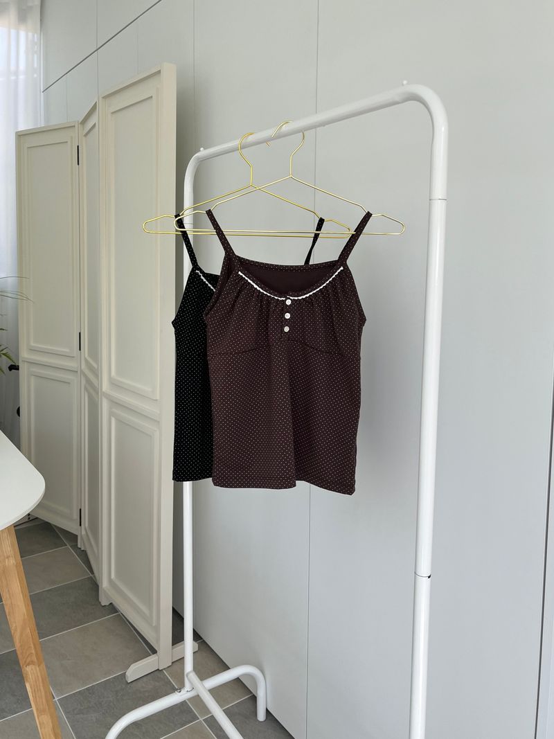 Dot Shirring Sleeveless (3 colors)
