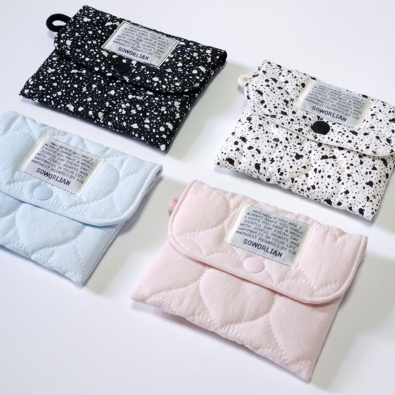 Mini Snap Pouch_Quilted Heart Black