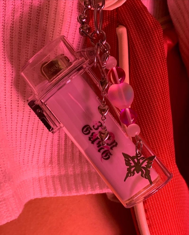 Aurora butterfly lighter case keychain