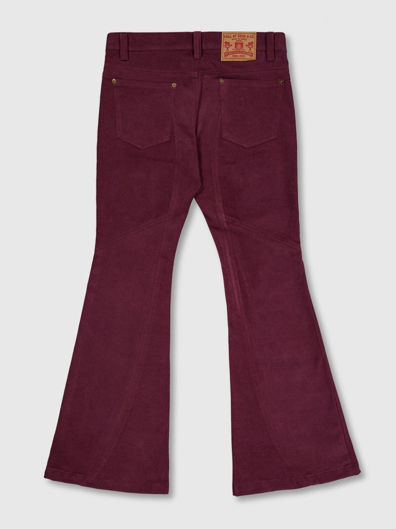 Curved Cargo Flare Pants (Wine)