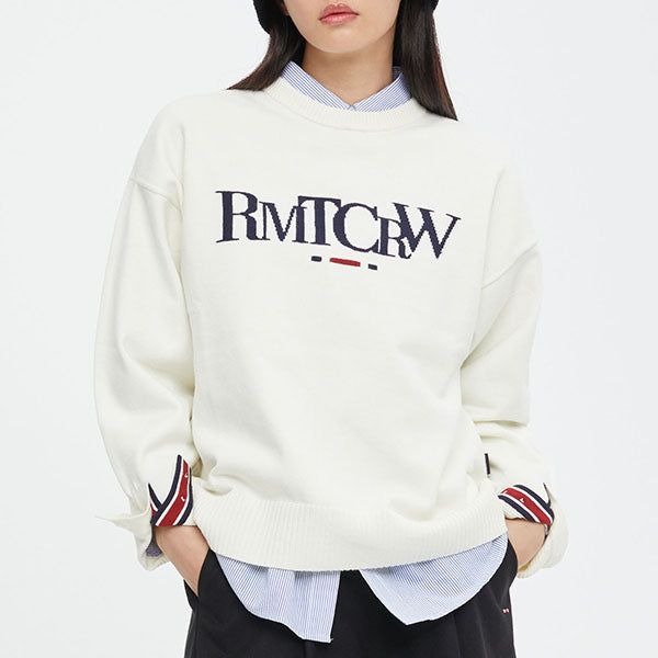 ROMANTIC CROWN（ロマンティッククラウン）の「BUTTON SLEEVE KNIT TOP_OATMEAL（Tops）」