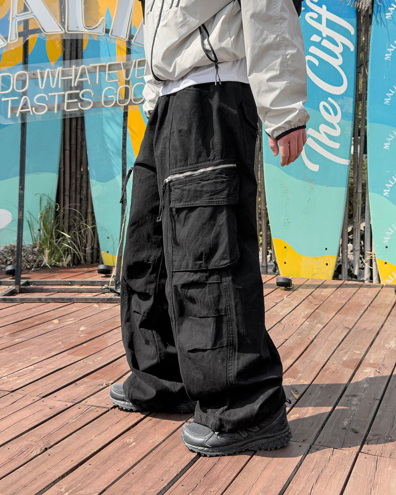 Zeka Zip Cargo Wide Pants