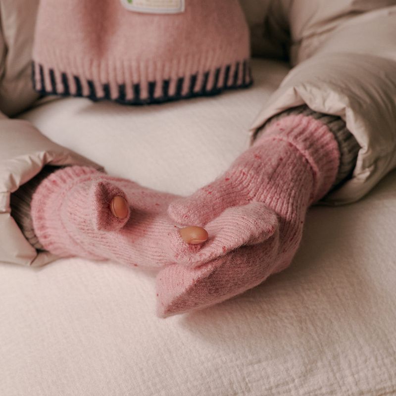 Dot Mitten Gloves (Strawberry)
