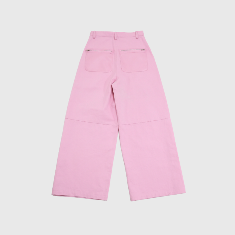 leather mix snap pants