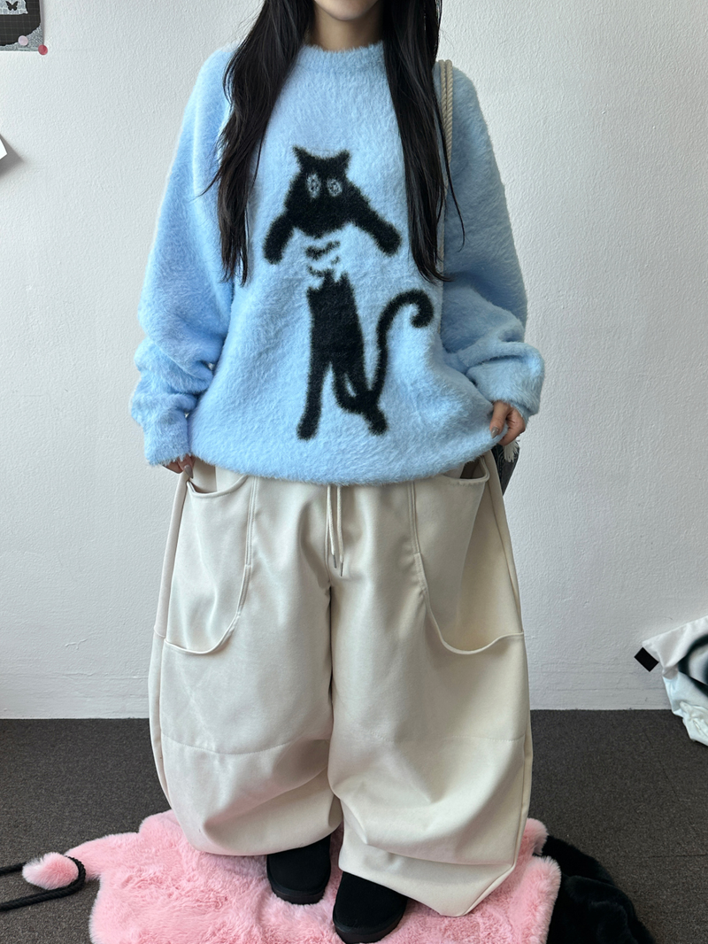 Doing Two-Pocket Fleece Balloon Wide Pants 🖤🤎 4COLOR