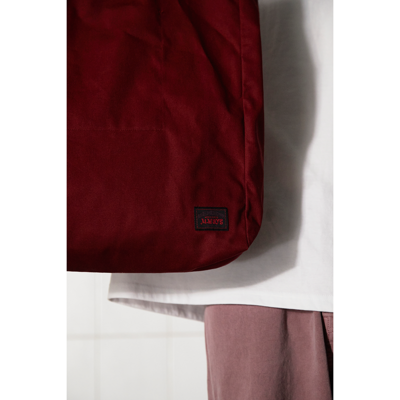 BUTTON LOGO ECO BAG / BURGUNDY
