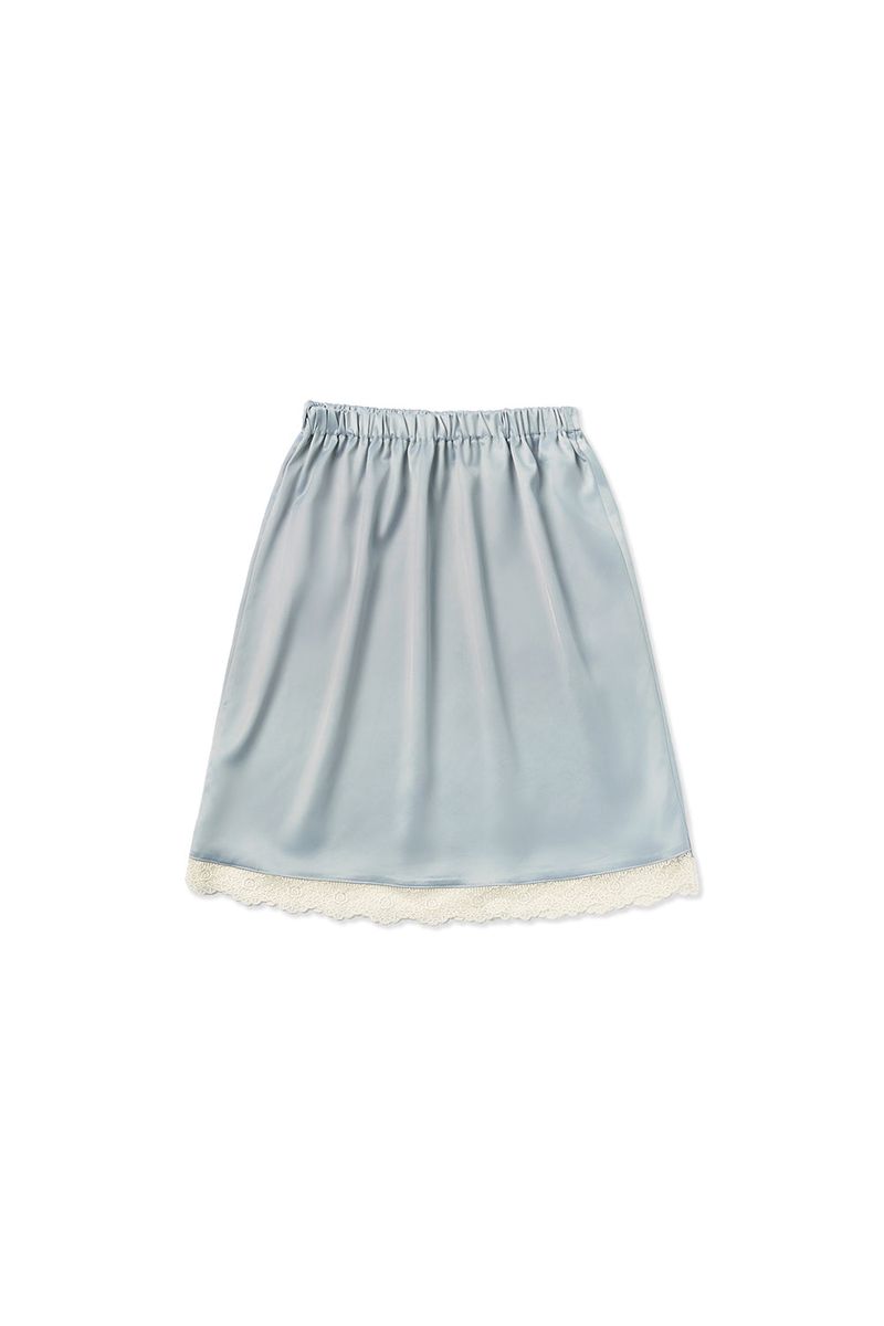 Slip satin midi skirt_skyblue