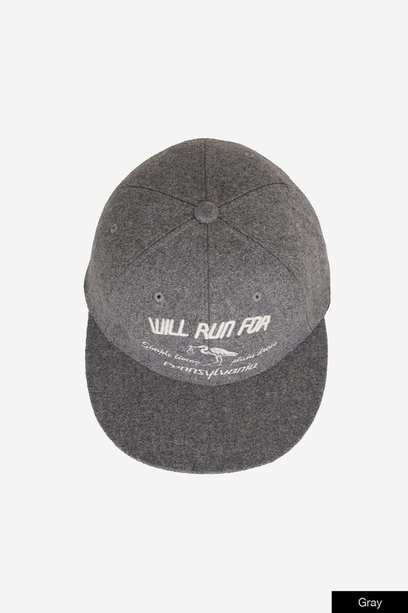 Bird embroidery wool flat cap