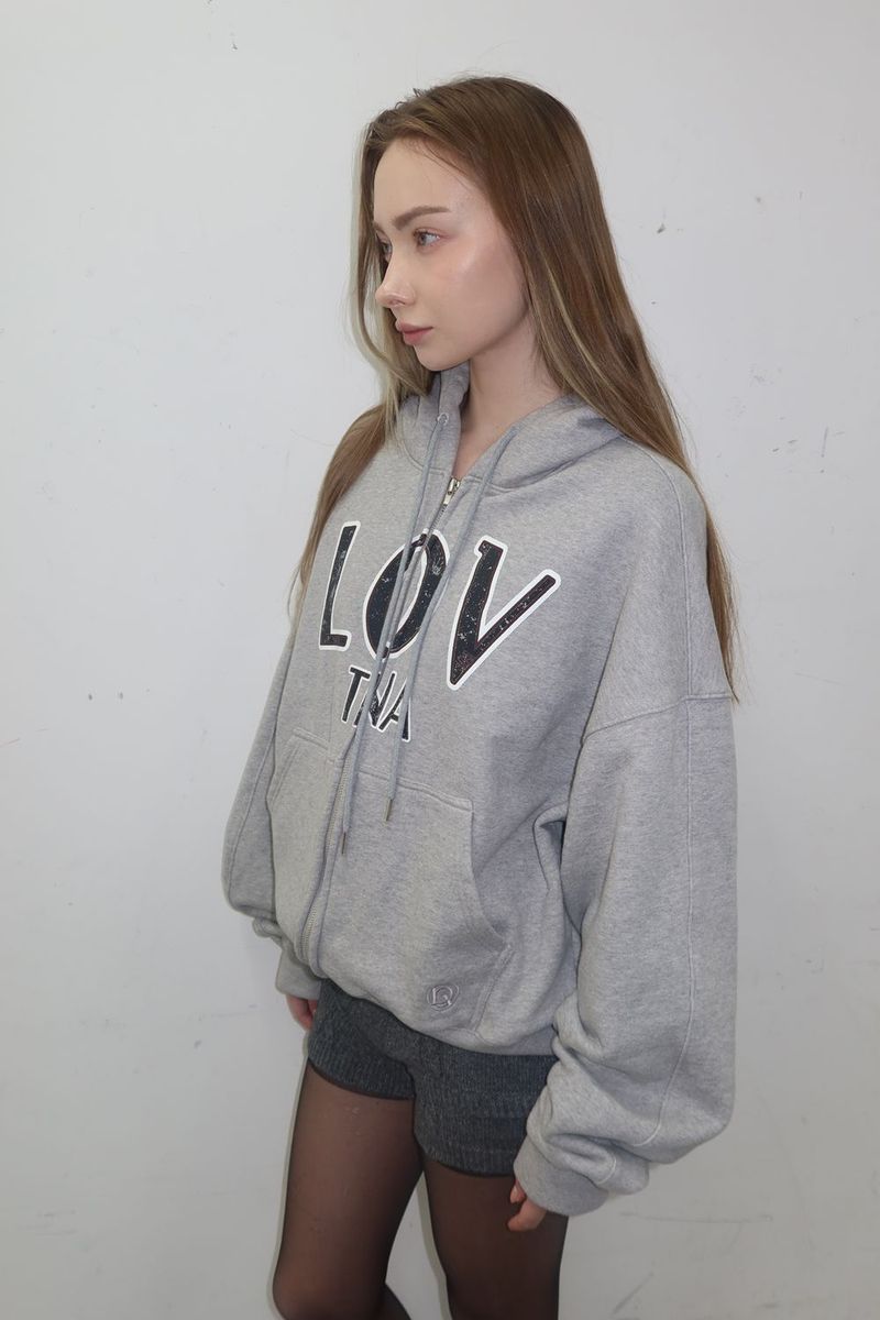 Loventina（ラヴェンティナ）の「LT ROUGH HOOD ZIP-UP_GREY（Tops）」