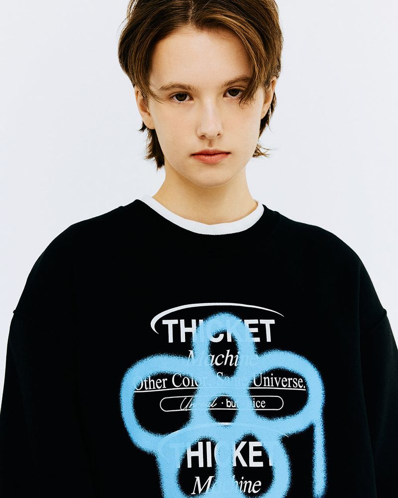 THICKET MACHINE FLOWER SWEATSHIRT-BLACK